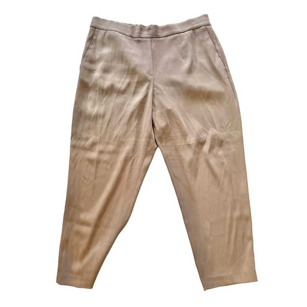 Aritzia Babaton Atelier Beige Trouser Size 14 Tailored Ankle Workwear Pants Chic